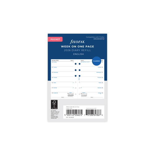2026年1月始まり】 ファイロファックス（Filofax） 見開き2週間 ミニ6