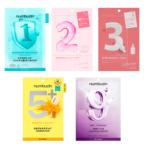 お買い得】 ナンバーズイン（numbuzin） シートマスク 5枚入 アソート