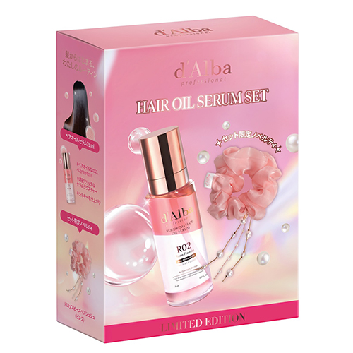 shu uemura（シュウ ウエムラ）、d'Alba （ダルバ）セット ダルバ（d'Alba） プロフェッショナルヘアオイルセラム シュシュセット