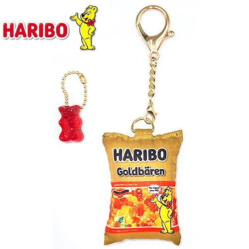 ハリボー（HARIBO） ミニクッションキーホルダー ゴールドベア