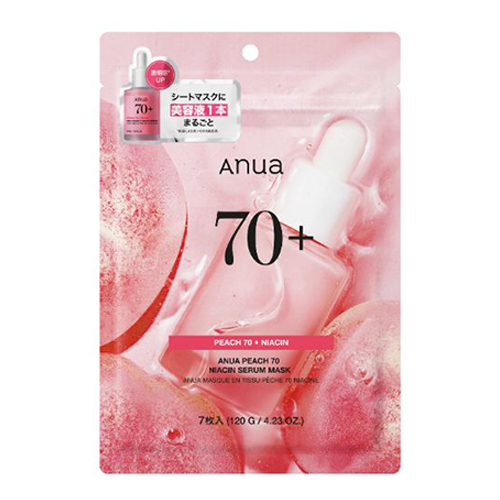 アヌア（Anua） 桃70 ナイアシンセラムマスクパック 7枚入り 【店頭