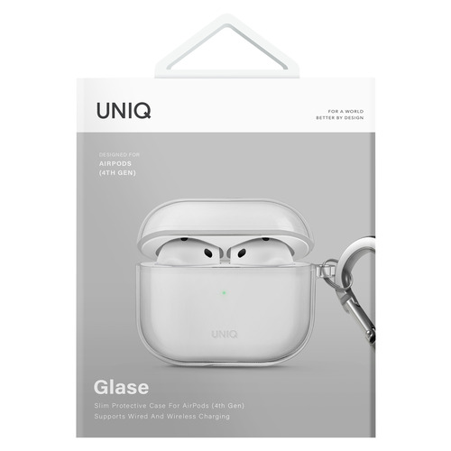 【美品】AirPods4本体 ANC搭載モデル UNIQケース付き UNIQ（ユニーク） AirPods 4用ケース GLASE for AirPods 4｜UNIQ