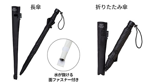 たたまずに持ち運べる傘