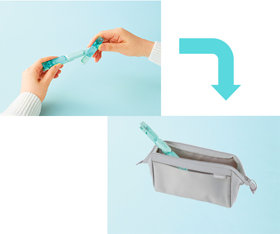 ペンのように持ち運べるブッククリップ