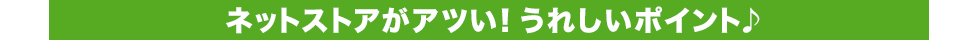 ネットストアがアツい!うれしいポイント♪